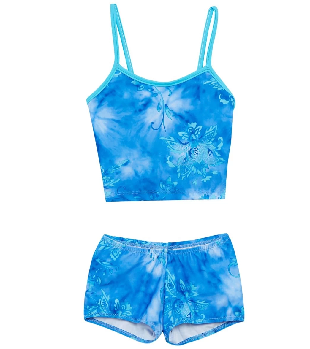 Girls' Starburst Sky Surf Bottom Two Piece Tankini Set (Toddler, Little Kid, Big Kid)