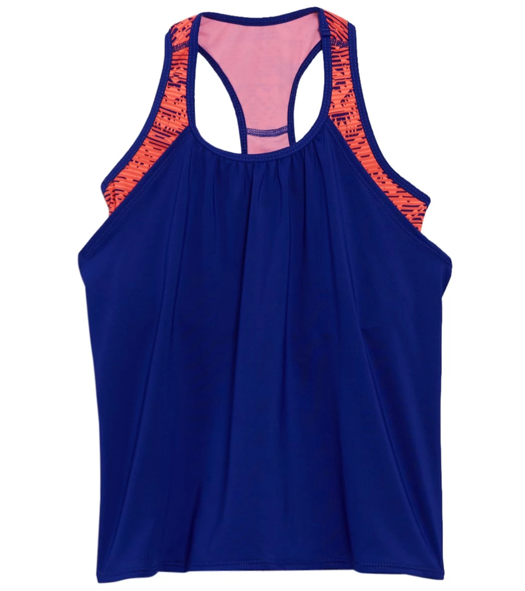 TYR Girls' Conquest Ava 2 In 1 Tankini Top (Big Kid)