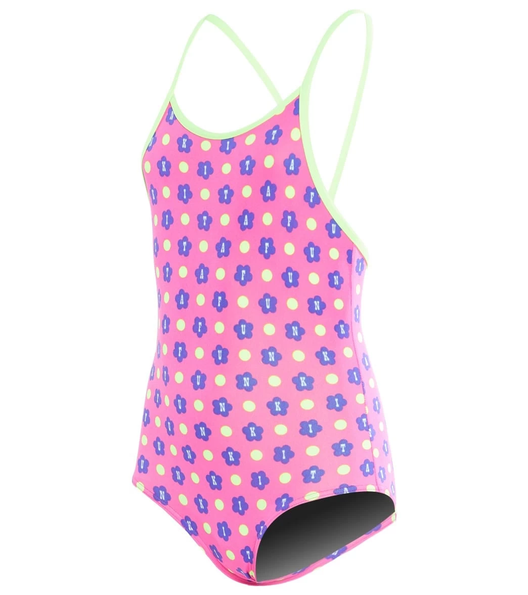 FUNKITA Toddler Girls' Daisy Dots One Piece Swimsuit