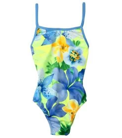 Girls' Hanalei Sunrise Contrast Cross-Back One Piece (Big Kid)