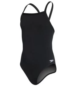 Speedo Girls' Solid Endurance + Flyback Training One Piece Swimsuit