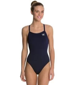 Women's Solid Butterfly Back One Piece Swimsuit