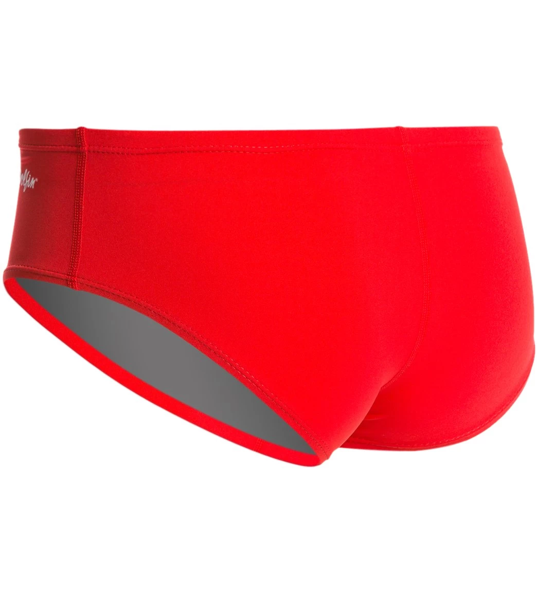 Competition All Poly Solid Mens Racer Brief Swimsuit - Image 2