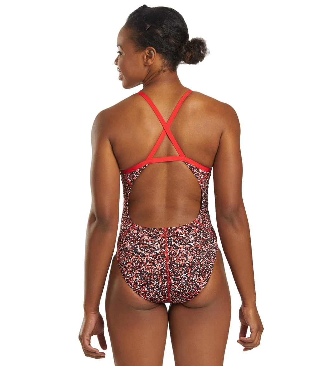 Nike Women's HydraStrong Pixel Party Crossback One Piece Swimsuit - Image 3