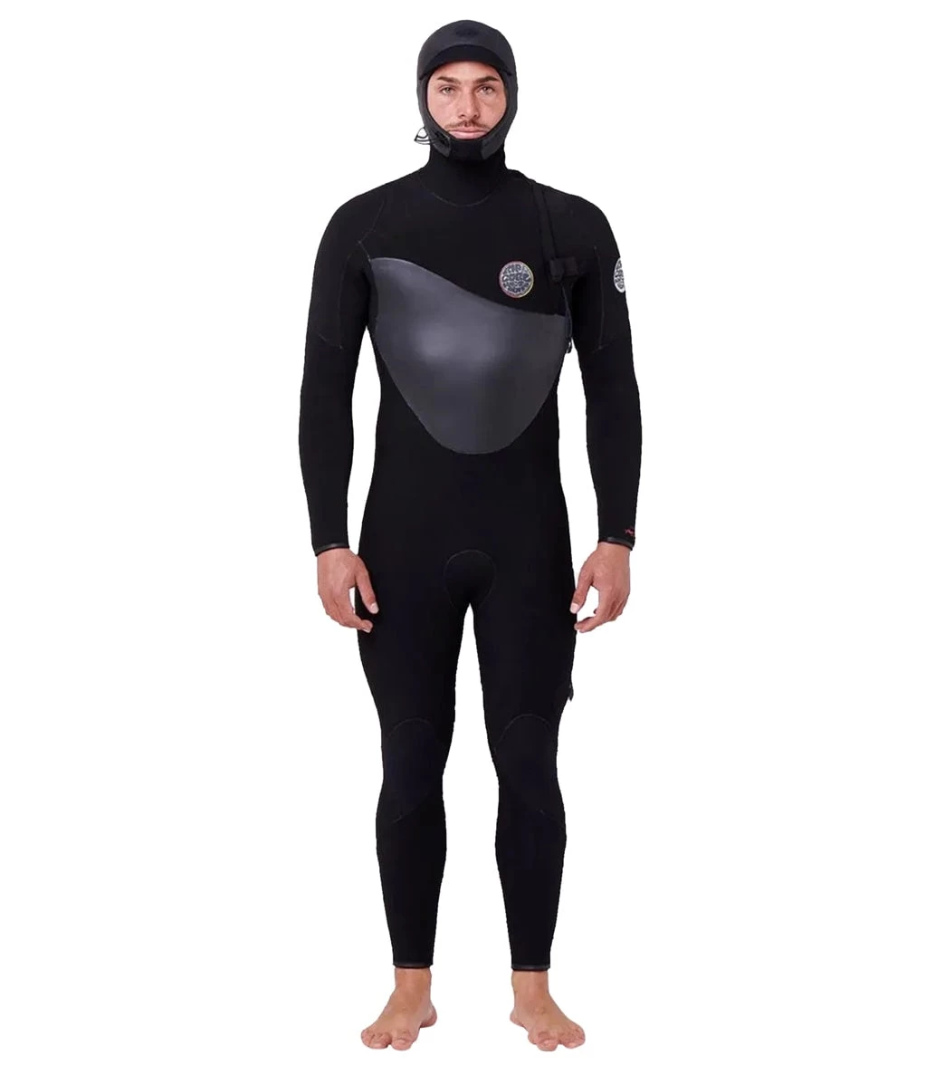 Rip Curl Men's 5/4mm Flashbomb Long Sleeve Heatseeker Hooded Zip Free Fullsuit Wetsuit