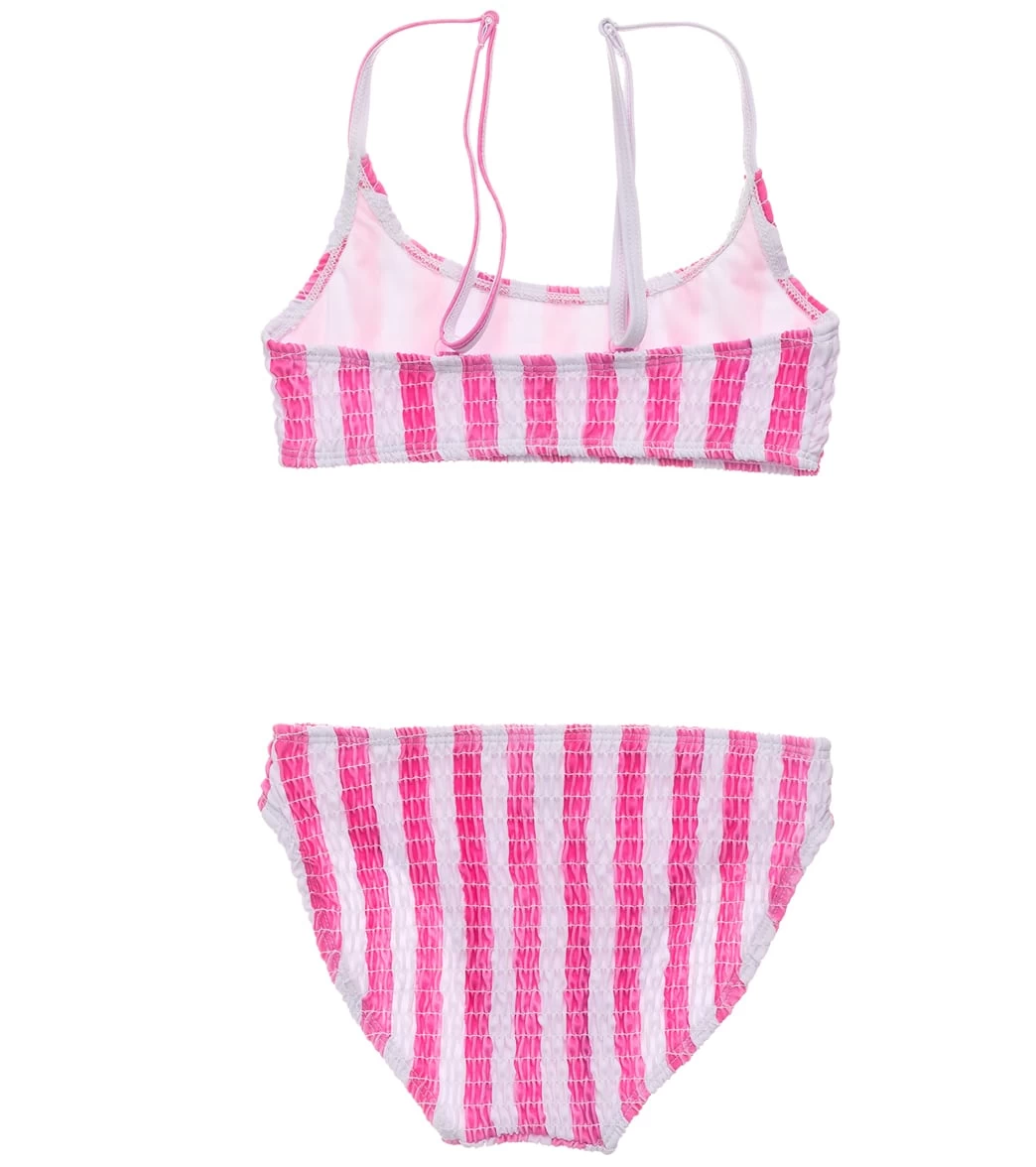 Girls' Fiesta Stripe Shirred Crop Two Piece Bikini (Big Kid) - Image 2