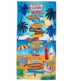 Dohler California Signs Beach Towel 30”X 60”