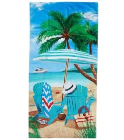 Dohler Beach Chairs And Palms Beach Towel 30”X 60”