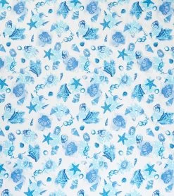 Dohler Design Sea Shells Blue Sand Free Beach Mat 79" X 79"