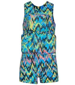 Boy's Neon Multi Chevron Floatation Swimsuit