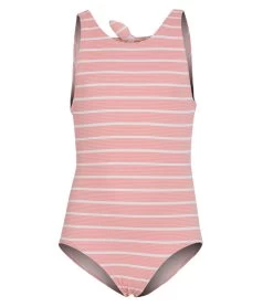 Girls' Atmospheric Stripe High Neck Once Piece Bikini Set (Big Kid)