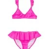 Girls' Neon Queen Pink Frilled Bikini Set (Little Kid, Big Kid)