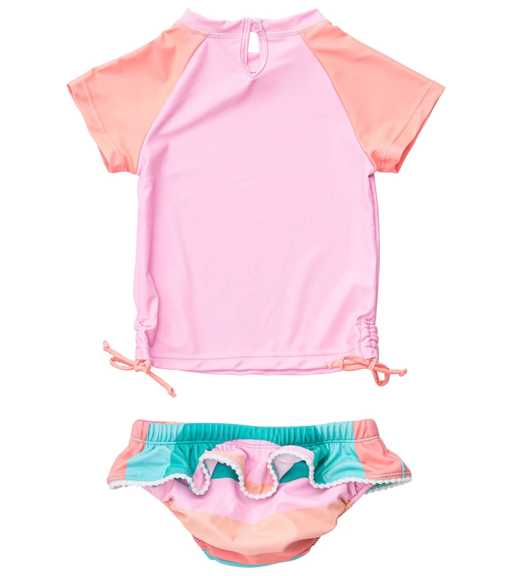 Girls' Sunset Stripe SS Ruffle Set (Baby, Toddler, Little Kid) - Image 2