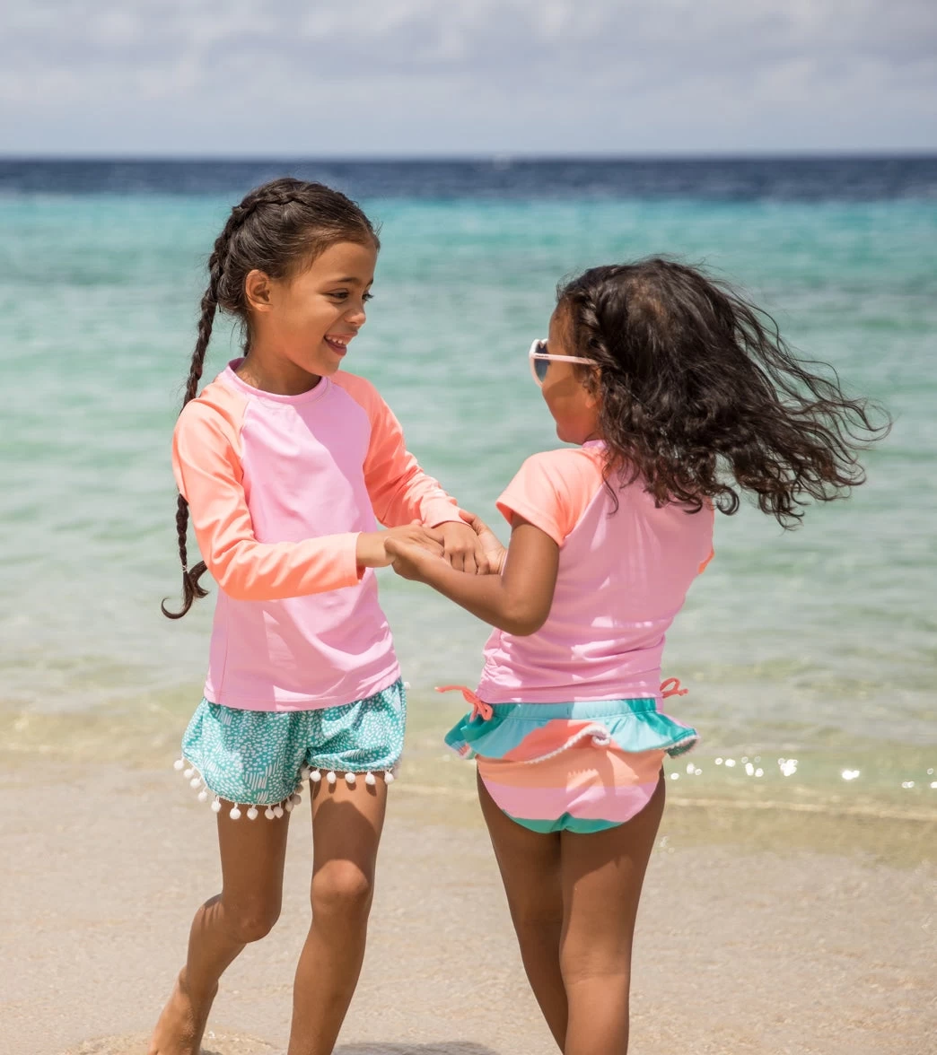 Girls' Sunset Stripe SS Ruffle Set (Baby, Toddler, Little Kid) - Image 3