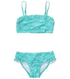 Girls' Spearmint Spot Frilled Bandeau Bikini Set (Toddler, Little Kid, Big Kid)