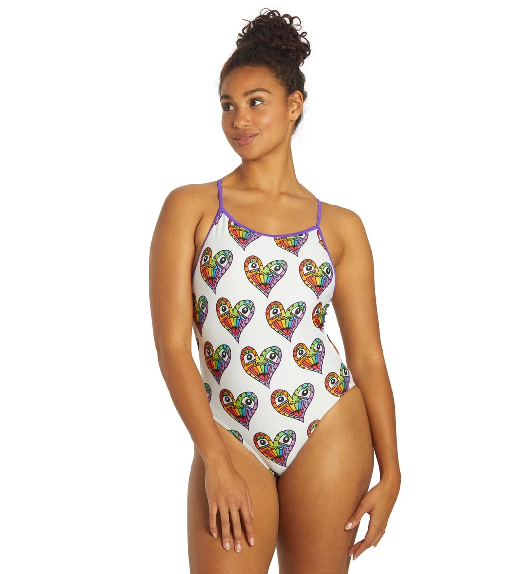 Sporti X Tyler Wallach Limited Edition Heart Face Tie Back One Piece Swimsuit - Image 4