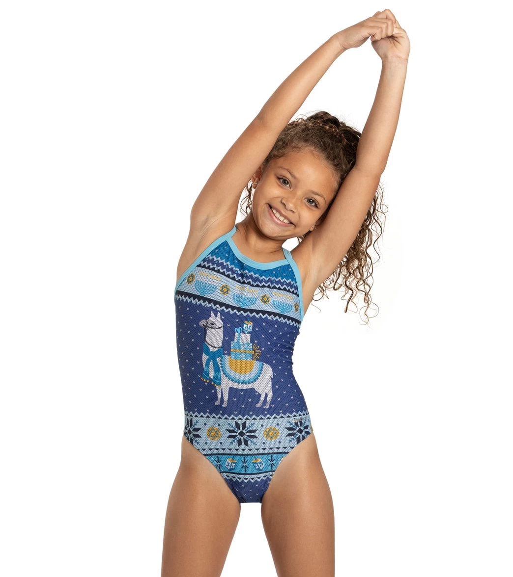 Granny Sweater Llamakah Thin Strap One Piece Swimsuit Youth (22-28)