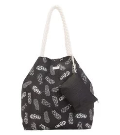 Silver Metallic Gap Tote W/ Flip-Flops Design