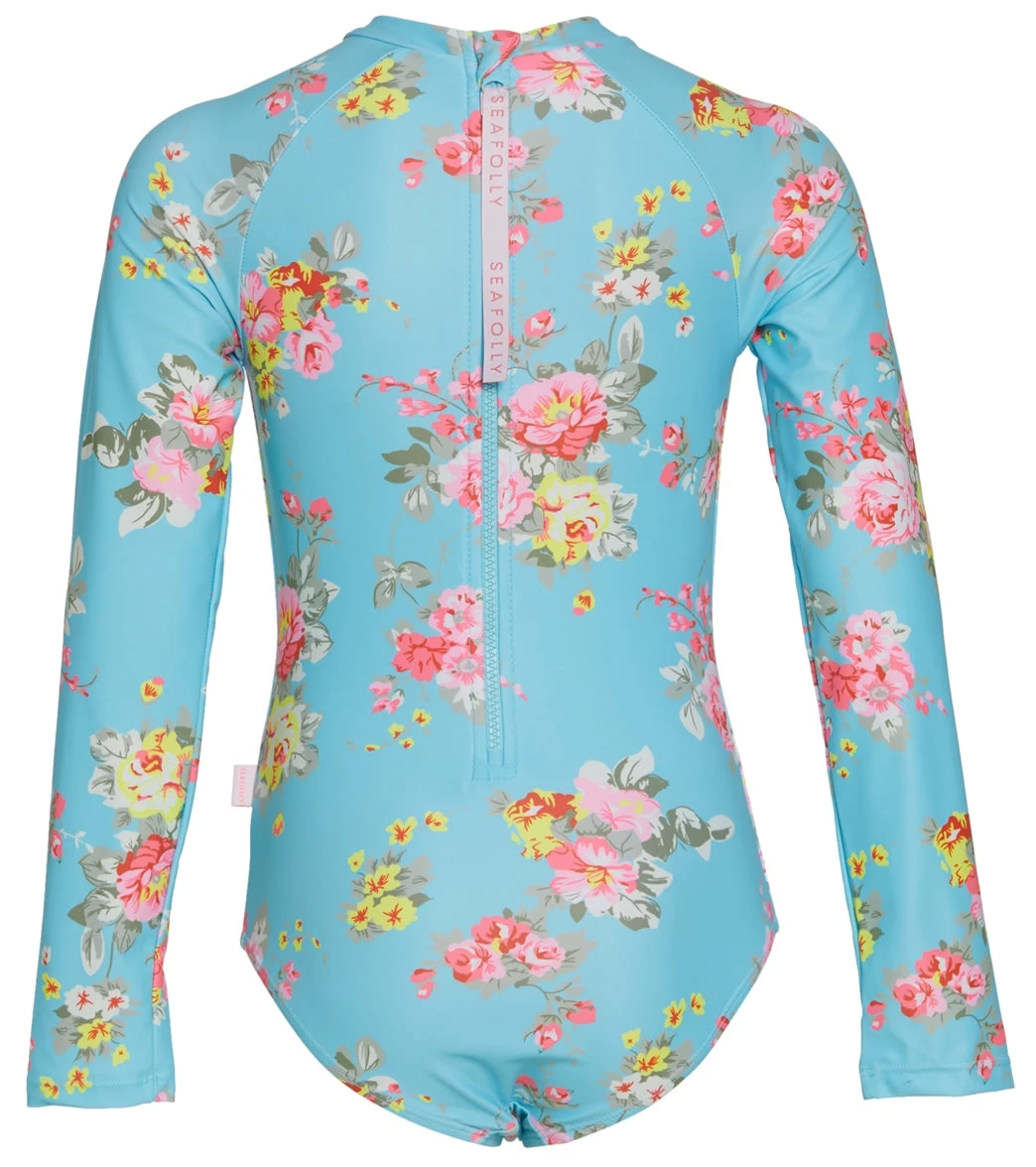 Seafolly Girls' Paradise Garden Zip Back Long Sleeve One Piece Swimsuit (Big Kid) - Image 2