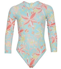 Roxy Girls' Holiday Flower Long Sleeve One Piece Swimsuit (Toddler, Little Kid)