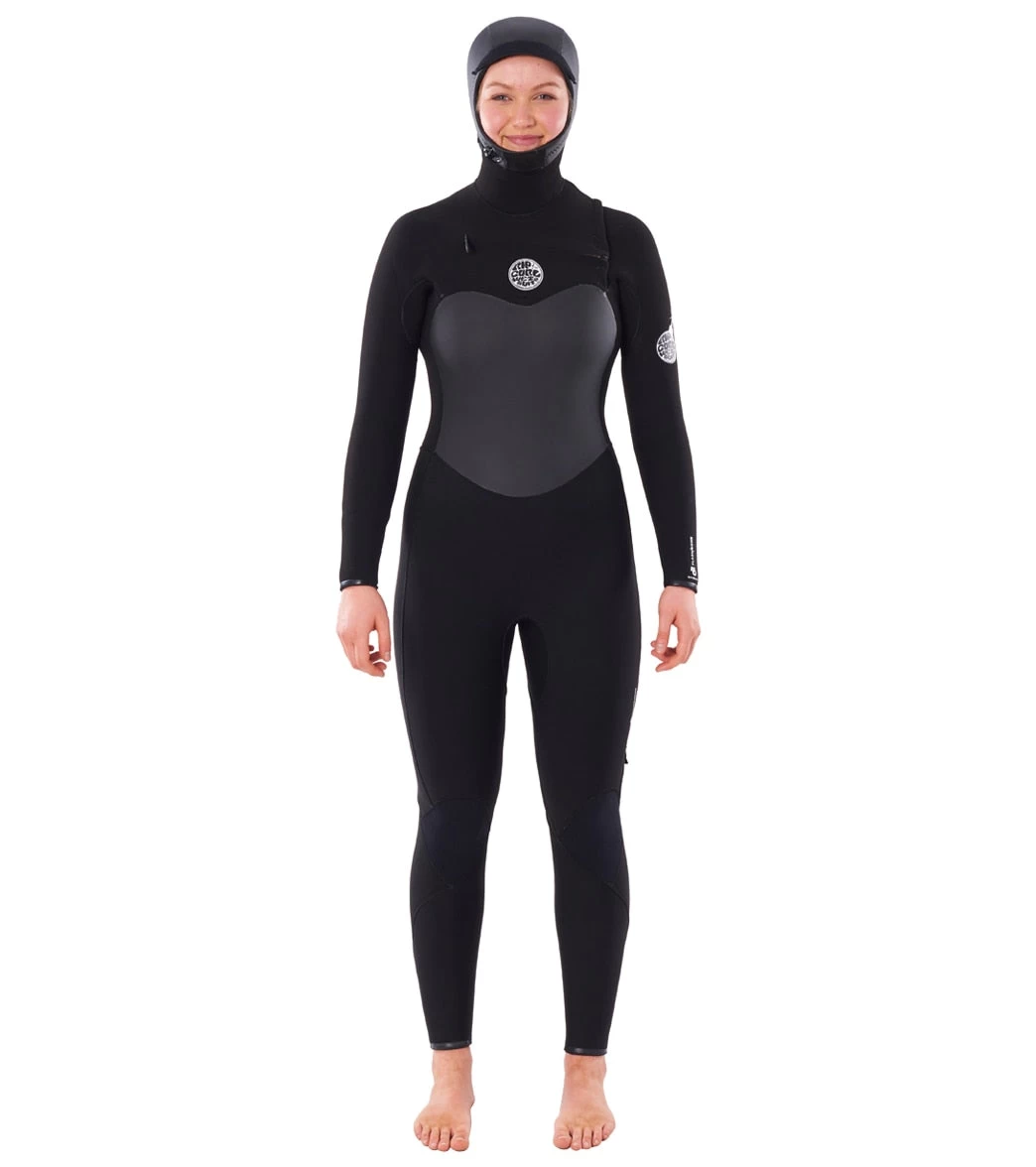 Rip Curl Women's 6/4 Flashbomb Long Sleeve Hooded Chest Zip Fullsuit Wetsuit