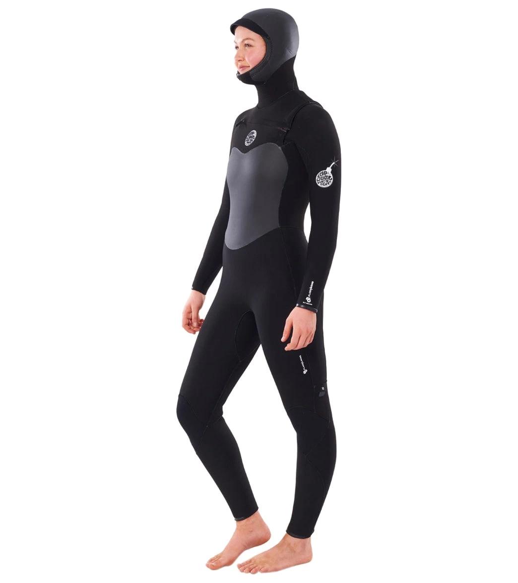 Rip Curl Women's 6/4 Flashbomb Long Sleeve Hooded Chest Zip Fullsuit Wetsuit - Image 2
