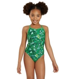 Tribal Graffiti Thin Strap One Piece Swimsuit Youth (22 - 28)