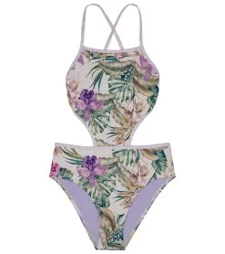 Splendid Girls' Panama Garden Cutout One Piece Swimsuit (Big Kid)