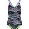 Under Armour Girls' UA Watercolor Drip One Piece Swimsuit (Little Kid)