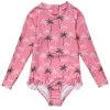 Girls' Palm Paradise Long Sleeve One Piece Swimsuit (Toddler, Little Kid, Big Kid)
