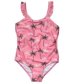 Girls' Palm Paradise Frill Strap One Piece Swimsuit (Toddler, Little Kid, Big Kid)