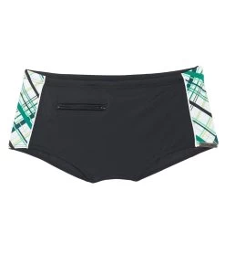 Men's Check Euro Leg Swim Trunks